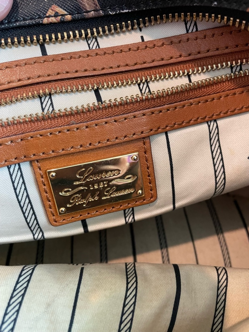Ralph Lauren Black and Tan Tote Bag - Picture 11 of 11